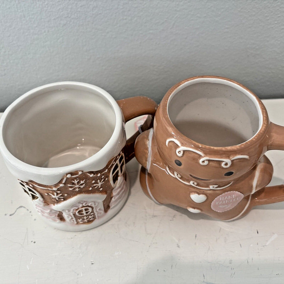 Gingerbread Man And Gingerbread House Christmas Mugs Peppermint And Pine - 2 - Picture 4 of 5